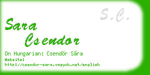 sara csendor business card